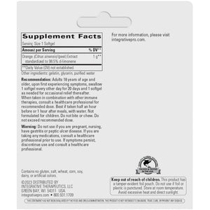 Integrative Therapeutics D-Limonene 10 Softgels supplement facts