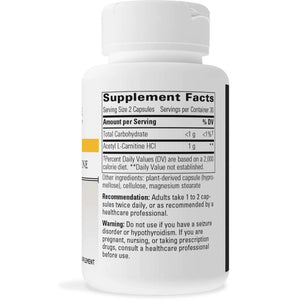Integrative Therapeutics Acetyl L-Carnitine 60 vegcaps supplement facts