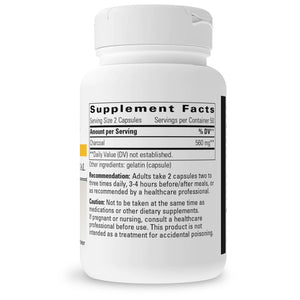 Integrative Therapeutics Activated Charcoal 560 mg 100 Capsules supplement facts