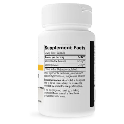 Integrative Therapeutics Adrenal-Cortex Fractions 60 caps supplement facts