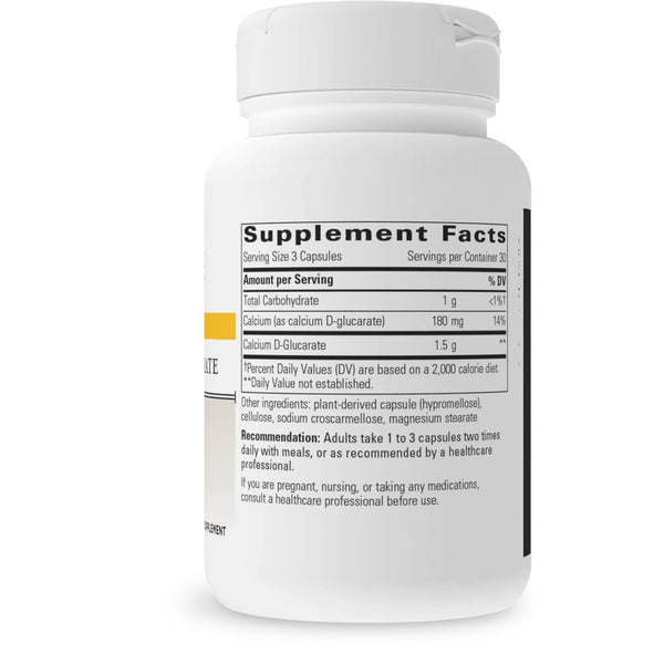 Integrative Therapeutics Calcium D Glucarate 90 vegcaps supplement facts