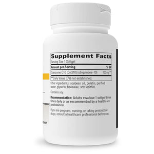 Integrative Therapeutics CoQ10 100mg 60 Softgels supplement facts