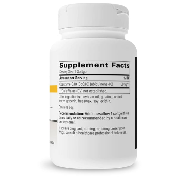 Integrative Therapeutics CoQ10 100mg 60 Softgels supplement facts