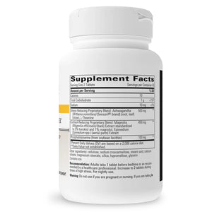 Integrative Therapeutics Cortisol Manager supplement facts label showing ingredients like Ashwagandha, L-Theanine, Magnolia bark extract, and Phosphatidylserine for stress and cortisol balance.