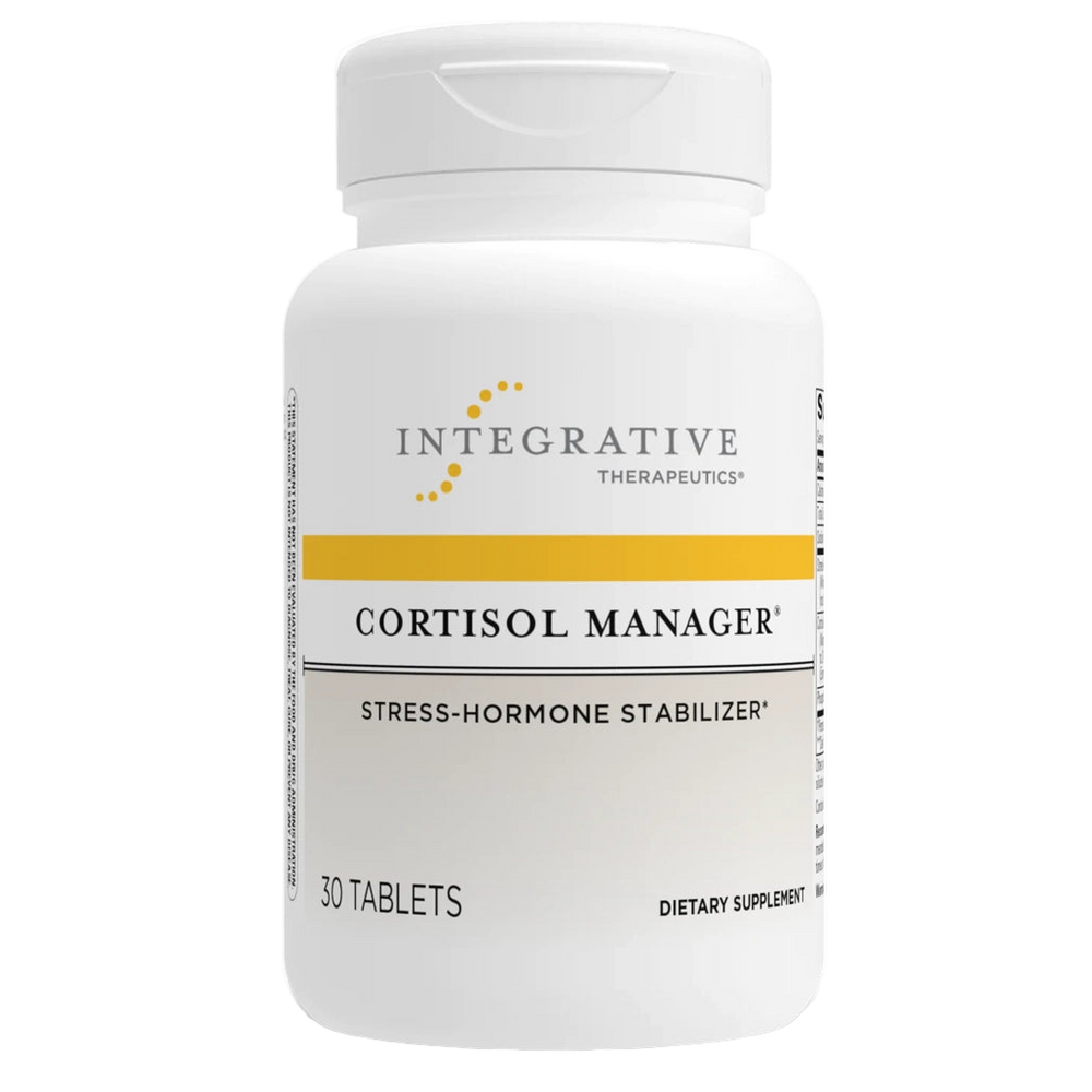 Integrative Therapeutics Cortisol Manager bottle – stress-hormone stabilizer supplement with ashwagandha and L-theanine for cortisol balance, sleep, and stress support