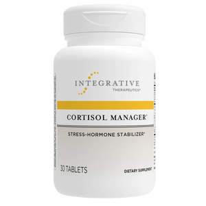 Integrative Therapeutics Cortisol Manager bottle – stress-hormone stabilizer supplement with ashwagandha and L-theanine for cortisol balance, sleep, and stress support