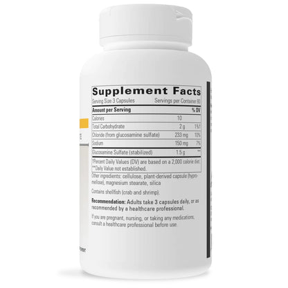 Integrative Therapeutics Glucosamine Sulfate 240 vegcaps supplement facts