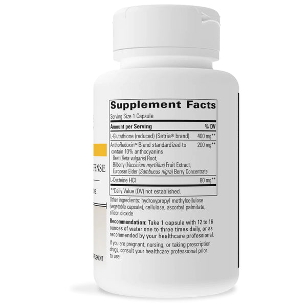 Integrative Therapeutics GLUTATHIONE CELL DEFENSE 60 vegcaps supplement facts