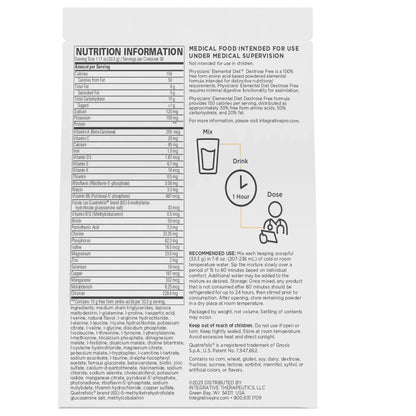 Ingredients of Physicians Elemental Diet Dextrose Free - Vitamin A, C, D, E