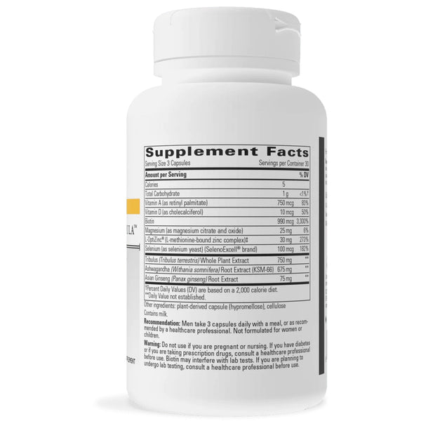 Integrative Therapeutics Testosterone Formula 90 vegcaps supplement facts