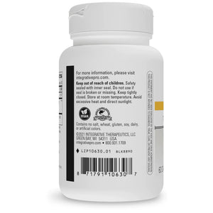 Integrative Therapeutics Theracurmin bottle back view – premium water-dispersible curcumin supplement with advanced bioavailability supporting joint comfort, cardiovascular wellness & detox pathways.