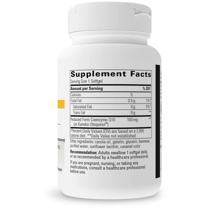 Integrative Therapeutics UBQH 100 mg 60 softgels supplement facts