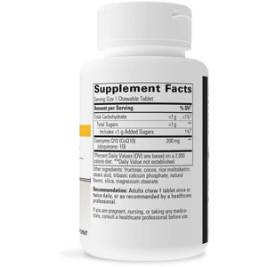 Integrative Therapeutics Vitaline CoQ10 Chocolate Flavor 200 mg 30 chew(s) supplement facts