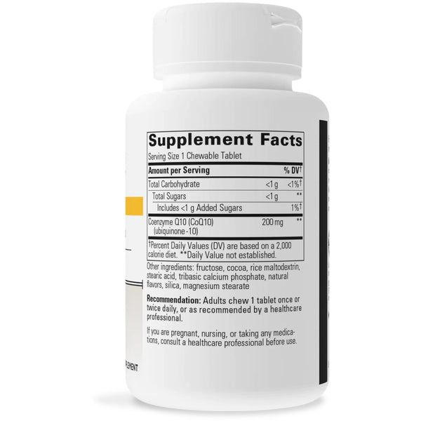 Integrative Therapeutics Vitaline CoQ10 Chocolate Flavor 200 mg 30 chew(s) supplement facts