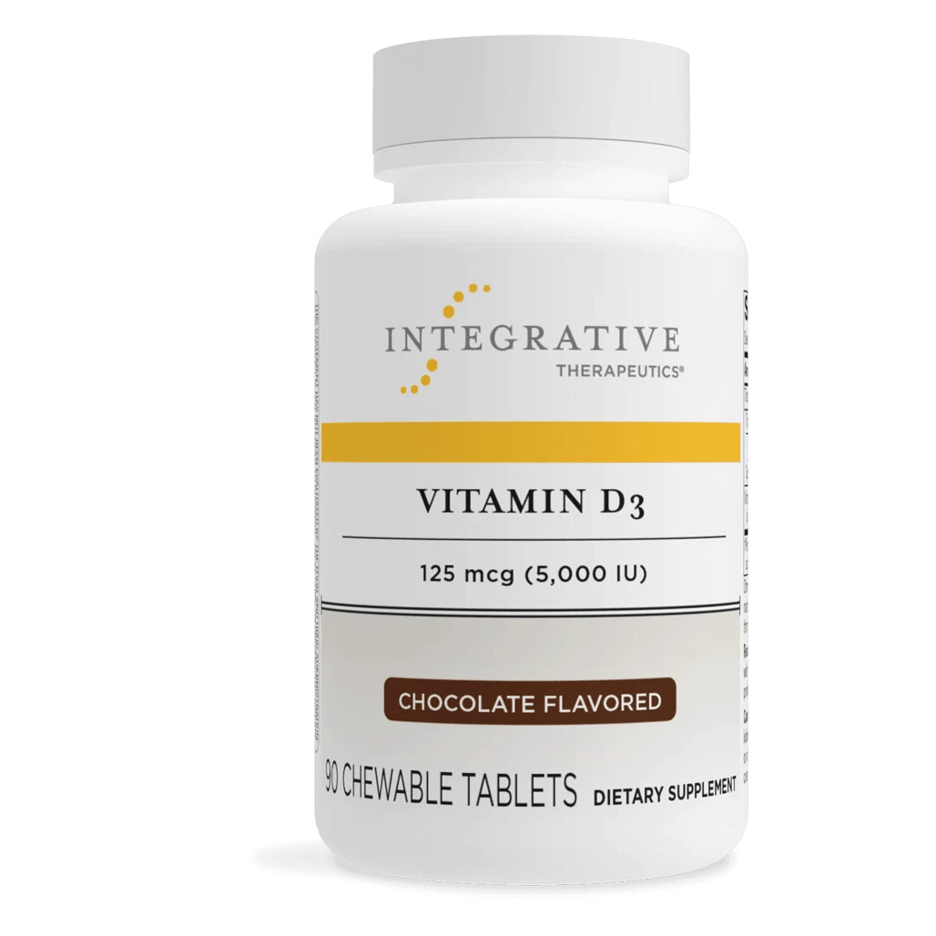 Vitamin D3 Chocolate Flavored 5000 IU - 90 Chewable Tablets - Integrative Therapeutics | Promotes Immune System and healthy bones