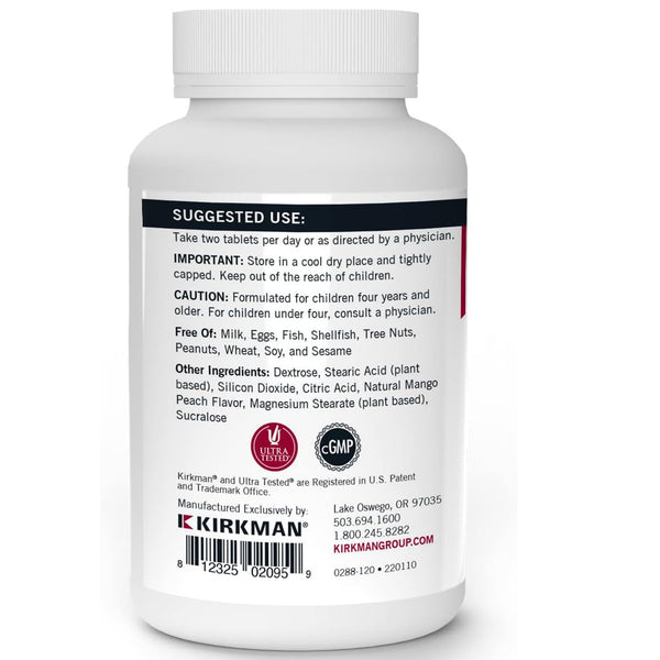  Kirkman labs Children's Multivitamin Wafers Dietary Supplement Suggestetd Usage