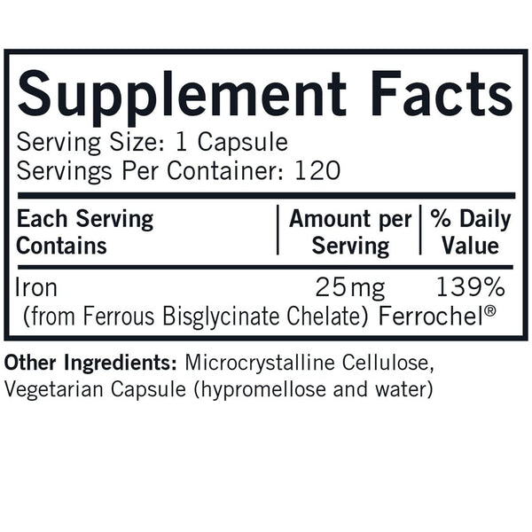 Iron Ferrochel 25 mg Kirkman labs