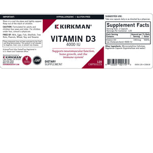 Vitamin D3 4000 IU Kirkman labs