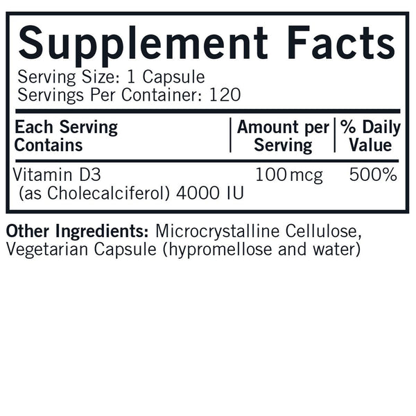 Vitamin D3 4000 IU Kirkman labs