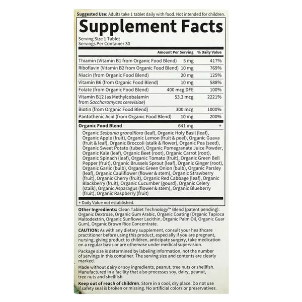 mykind Organics B-Complex 30 tabs Garden of life