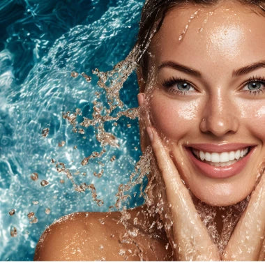 Woman swimming gracefully underwater in a blue pool during fitness and wellness activity