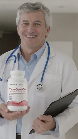 TheraCran One Cranberry Supplement– high-potency cranberry extract with 36 mg PACs per capsule for urinary tract support.