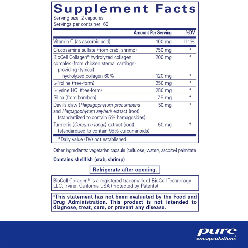 Pure Encapsulations Ligament Restore Dietary Supplement Ingredients