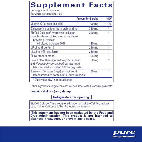 Pure Encapsulations Ligament Restore Dietary Supplement Ingredients