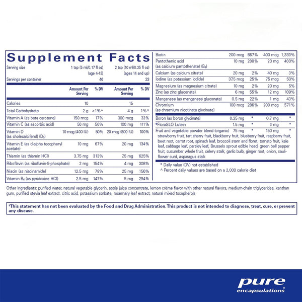 Pure Encapsulations LiquiNutrients supplements facts