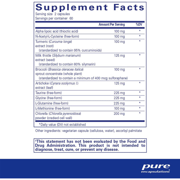 Pure Encapsulations Liver GI Detox supplements facts