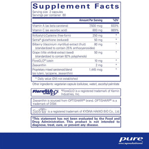 Pure Encapsulations Macular Support Formula supplements ingredients