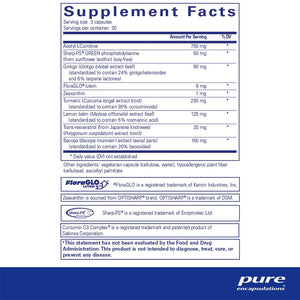 Pure Encapsulations Memory Pro supplements facts
