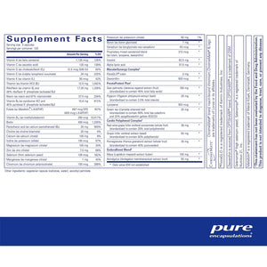 Ingredients of Pure Encapsulations Men's Nutrients supplements