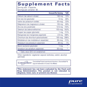 Pure Encapsulations Mineral 650 supplements facts