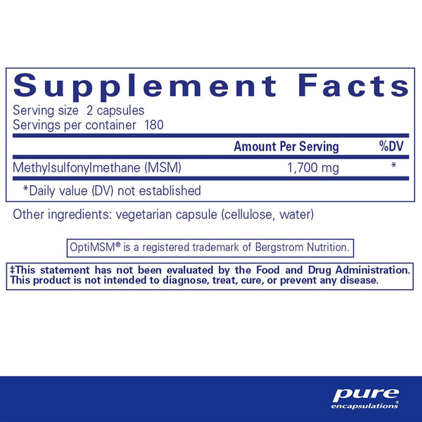 Pure Encapsulations MSM supplements ingredients