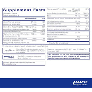 Pure Encapsulations Multi t/d supplements facts