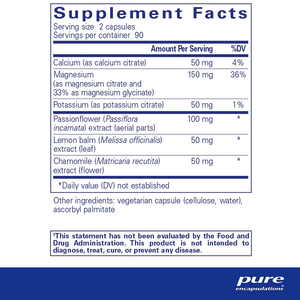 Pure Encapsulations Muscle Cramp/Tension Formula supplements ingredients