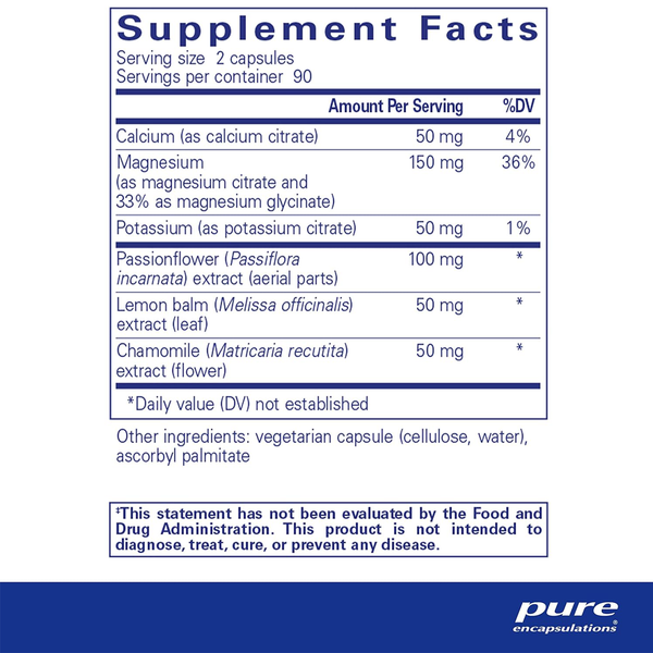 Pure Encapsulations Muscle Cramp/Tension Formula supplements ingredients