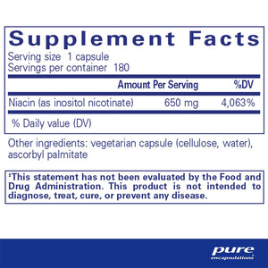 Pure Encapsulations Niacitol 650 supplements facts