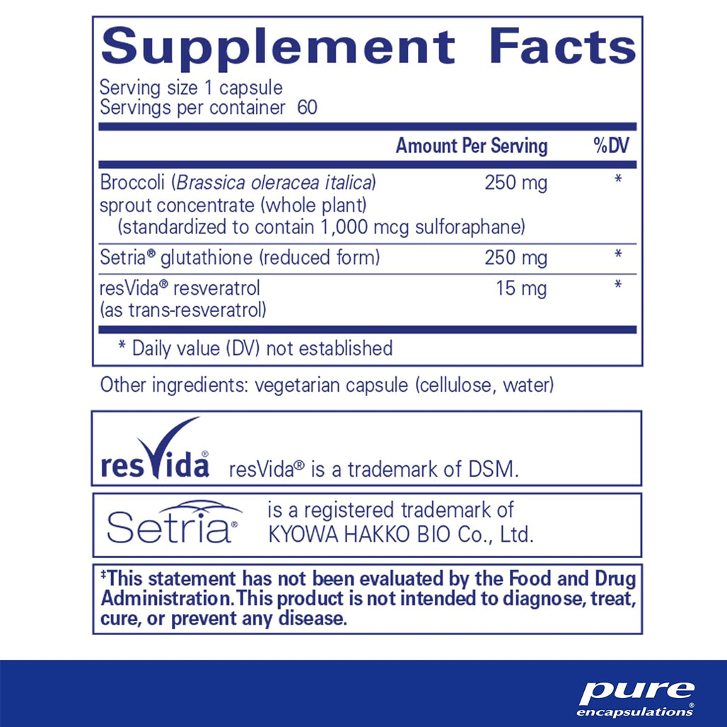 Pure Encapsulations Nrf2 Detox supplements facts