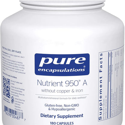 Pure Encapsulations Nutrient 950 Without Copper and Iron 180 Capsules