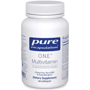 Pure Encapsulations O.N.E. Multivitamin 60 capsules – once-daily formula with active B vitamins, CoQ10, and antioxidants for full-body health.