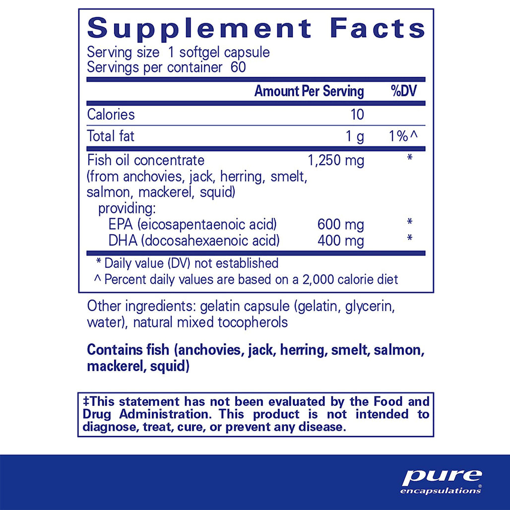 Pure Encapsulations O.N.E. Omega supplements Ingredients