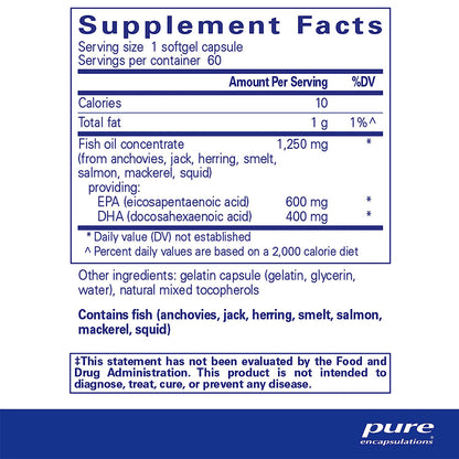 Pure Encapsulations O.N.E. Omega supplements Ingredients