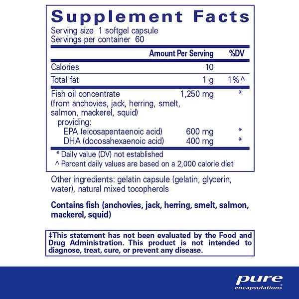 Pure Encapsulations O.N.E. Omega supplements Ingredients