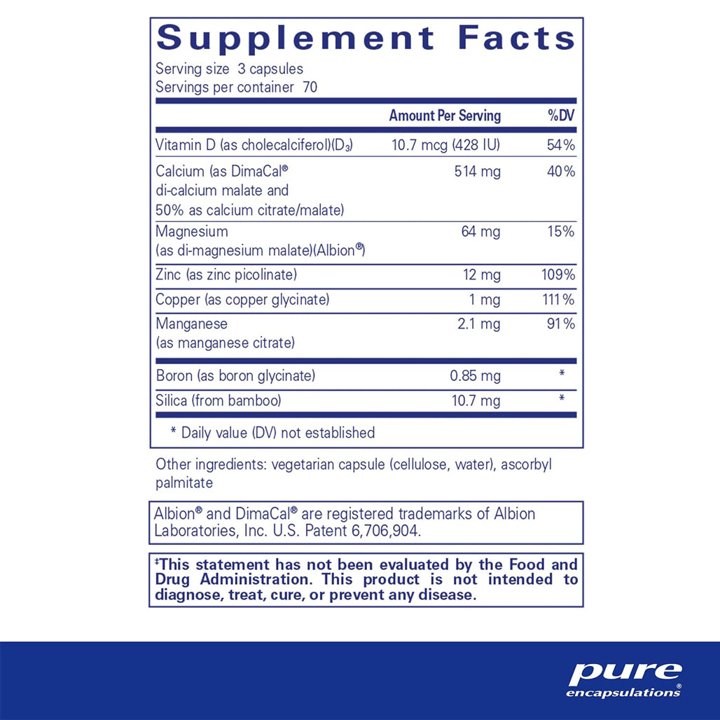 Pure Encapsulations OsteoBalance supplements facts