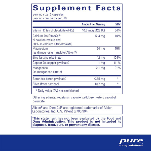 Pure Encapsulations OsteoBalance supplements facts