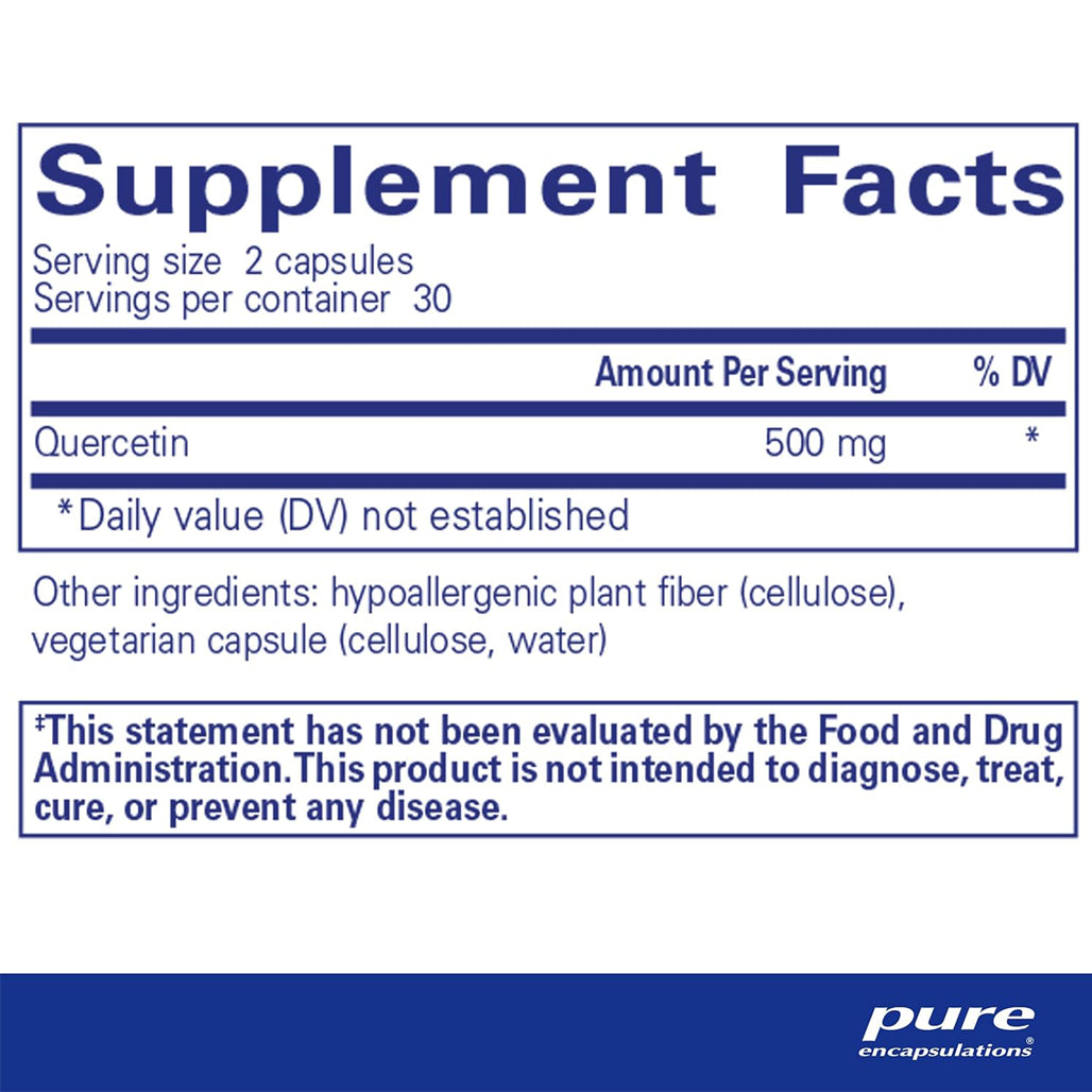 Pure Encapsulations Quercetin 250 mg supplement ingredients