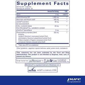 Pure Encapsulations RevitalAge Ultra supplements facts