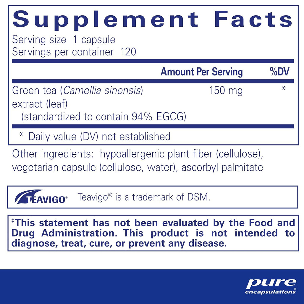 Pure Encapsulations Teavigo Supplement Ingredients